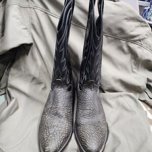 Laredo Black Leather Cowboy Boots
